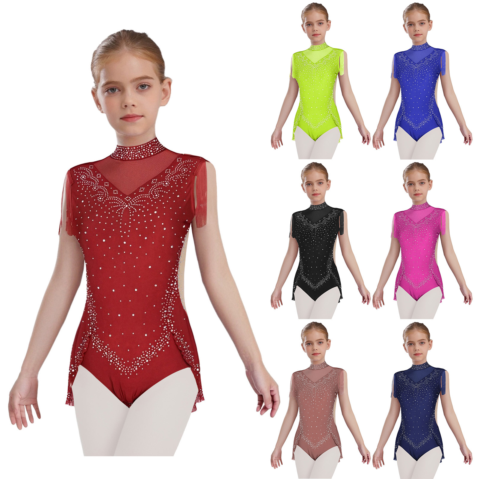 Children Girls Tassel Latin Da - Rhinestone Banding Trim reseña y precio