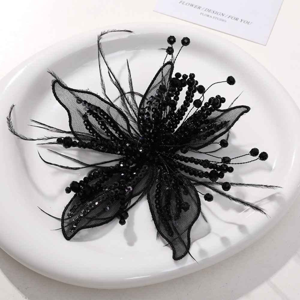 1PC Feather Pearl 3D Organza F - Applique Patch Flower reseña y precio