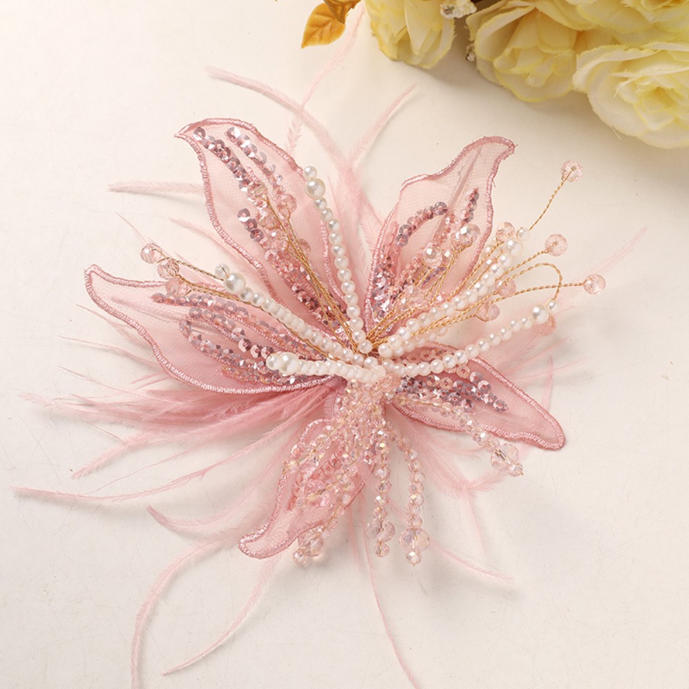 1PC Feather Pearl 3D Organza F - Applique Patch Flower reseña y precio
