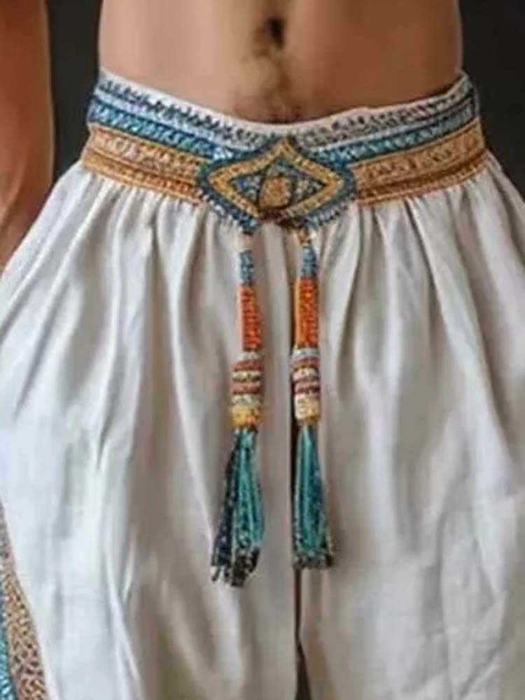 Men's Tassel Elastic Waist Cas - Tassel Fringe Trim reseña y precio