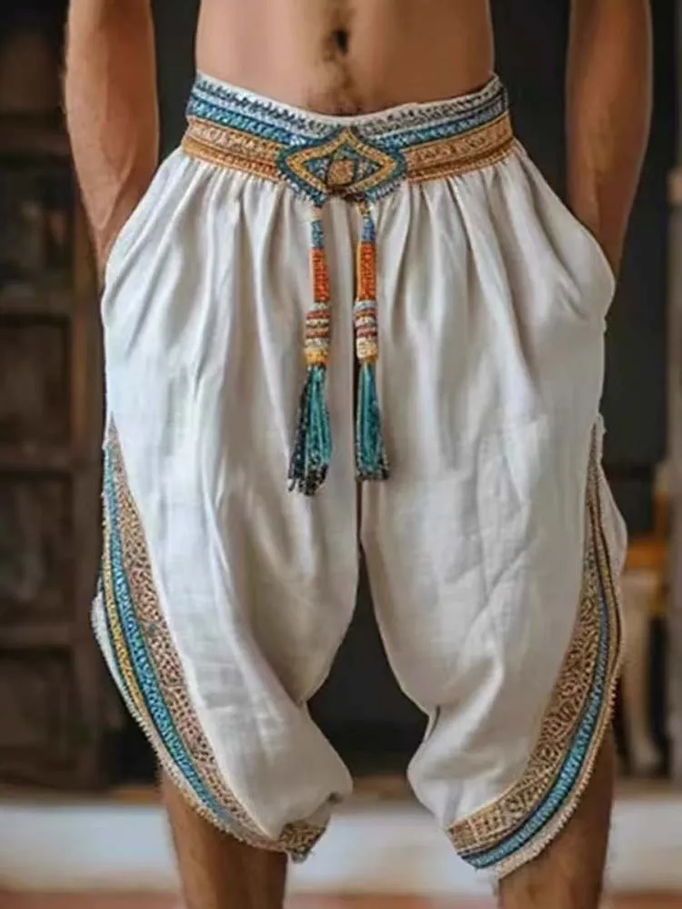 Men's Tassel Elastic Waist Cas - Tassel Fringe Trim reseña y precio