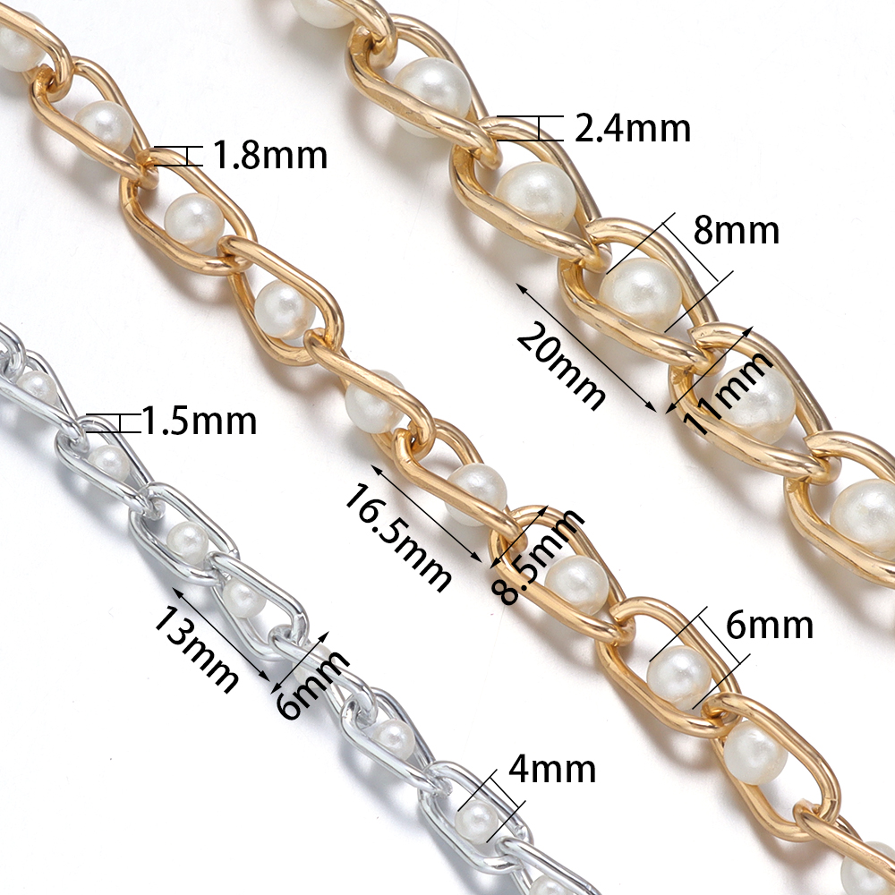 5Yards/Roll Beaded Chain Imita - Pearl Trim Chain reseña y precio