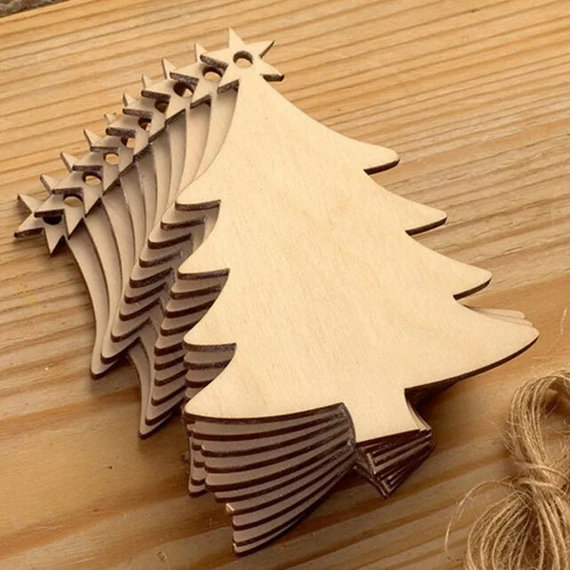 10PCS Wooden Tree Bell Deer Un - Christmas Craft Embellishment reseña y precio