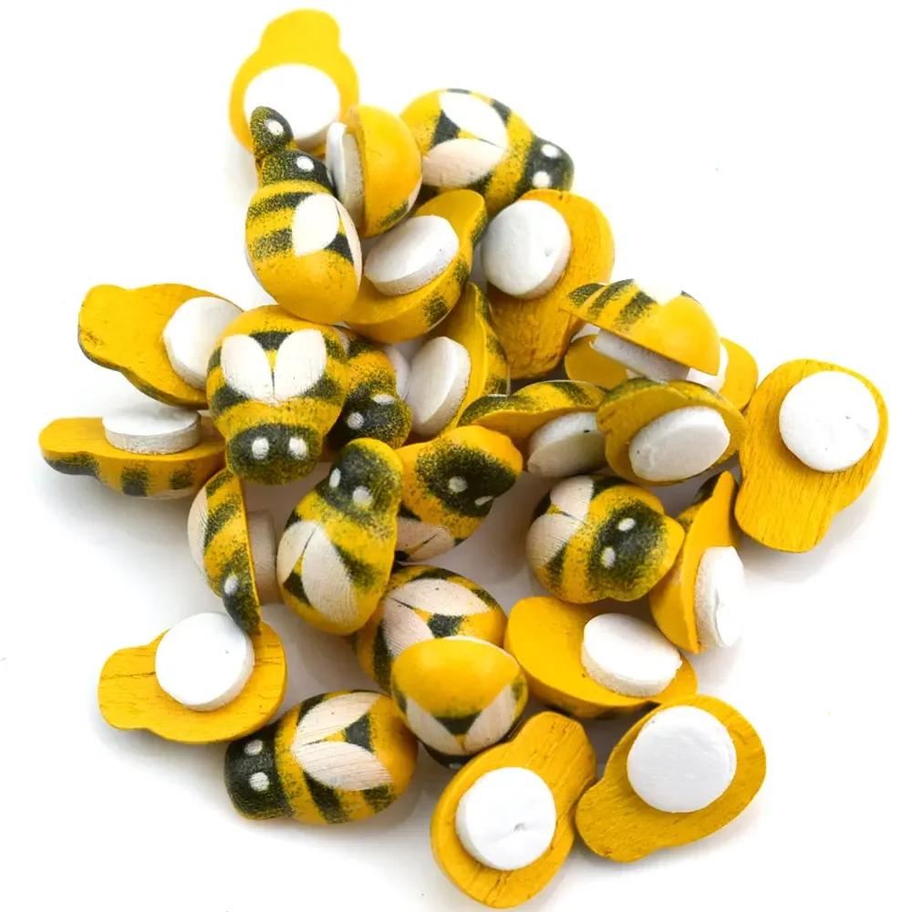 50pcs Yellow Wood Glue Buttons - Embellishment Glue Craft reseña y precio