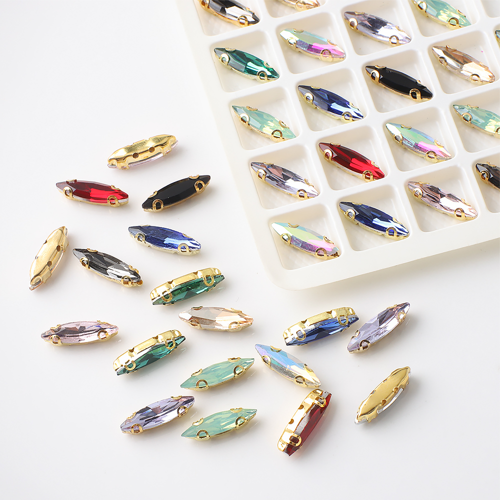 20Pcs 4x15mm Horse eye Crystal - Sew On Rhinestone reseña y precio