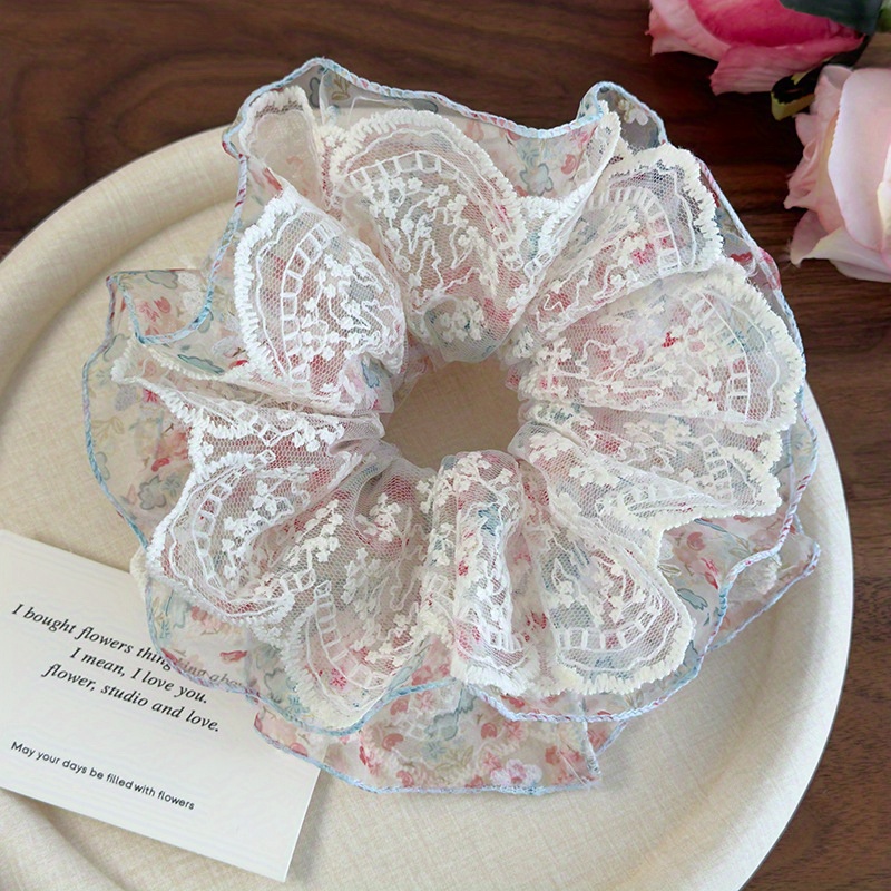 Pink and Green Floral Lace Tri - Elastic Lace Trim reseña y precio