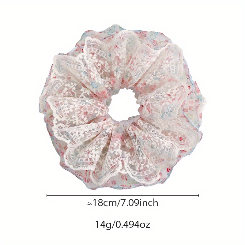 Pink and Green Floral Lace Tri - Elastic Lace Trim reseña y precio