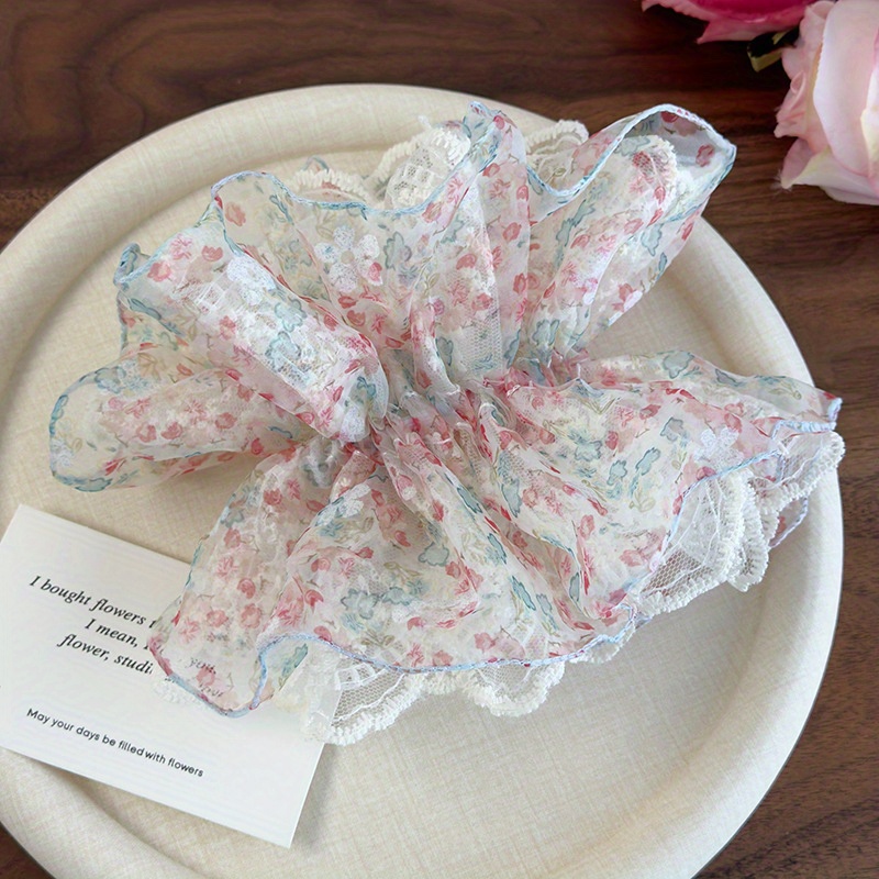 Pink and Green Floral Lace Tri - Elastic Lace Trim reseña y precio
