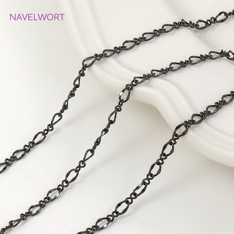 Black Color Oval Thin Chains F - Embroidery Craft reseña y precio