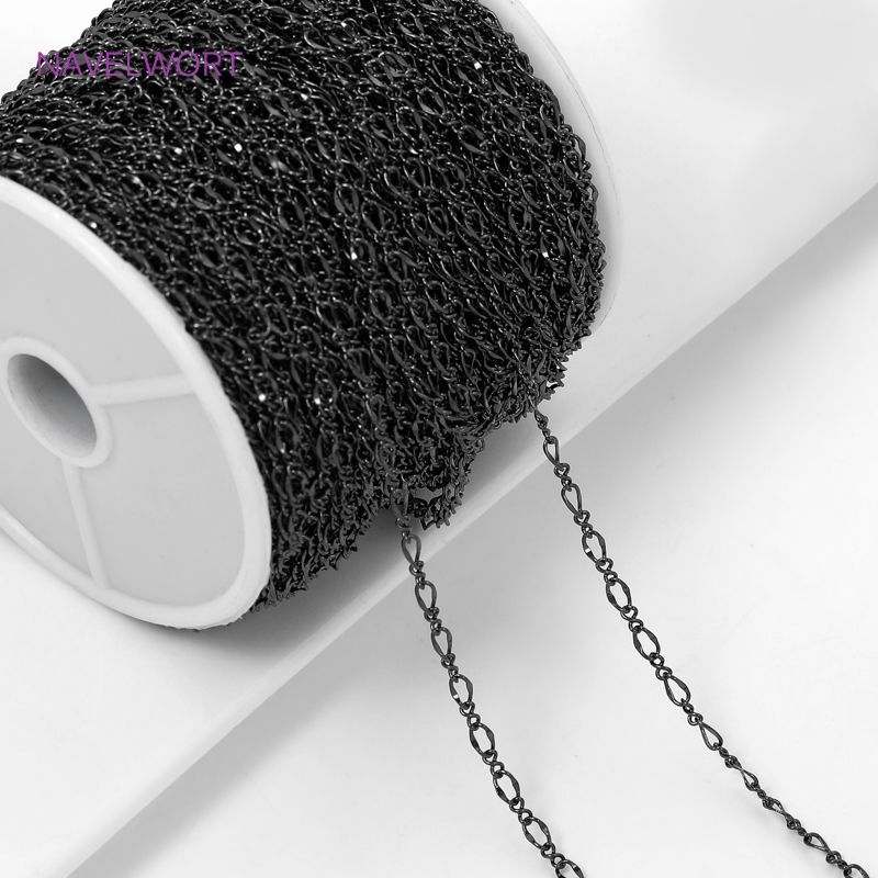Black Color Oval Thin Chains F - Embroidery Craft reseña y precio