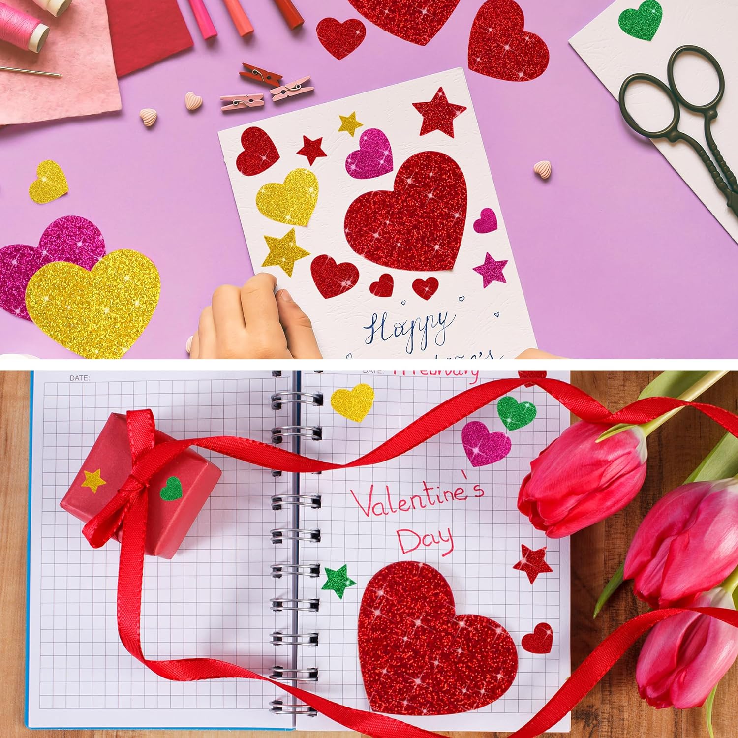 625Pcs Glitter Heart Foam Stic - Glitter Vinyl Roll reseña y precio