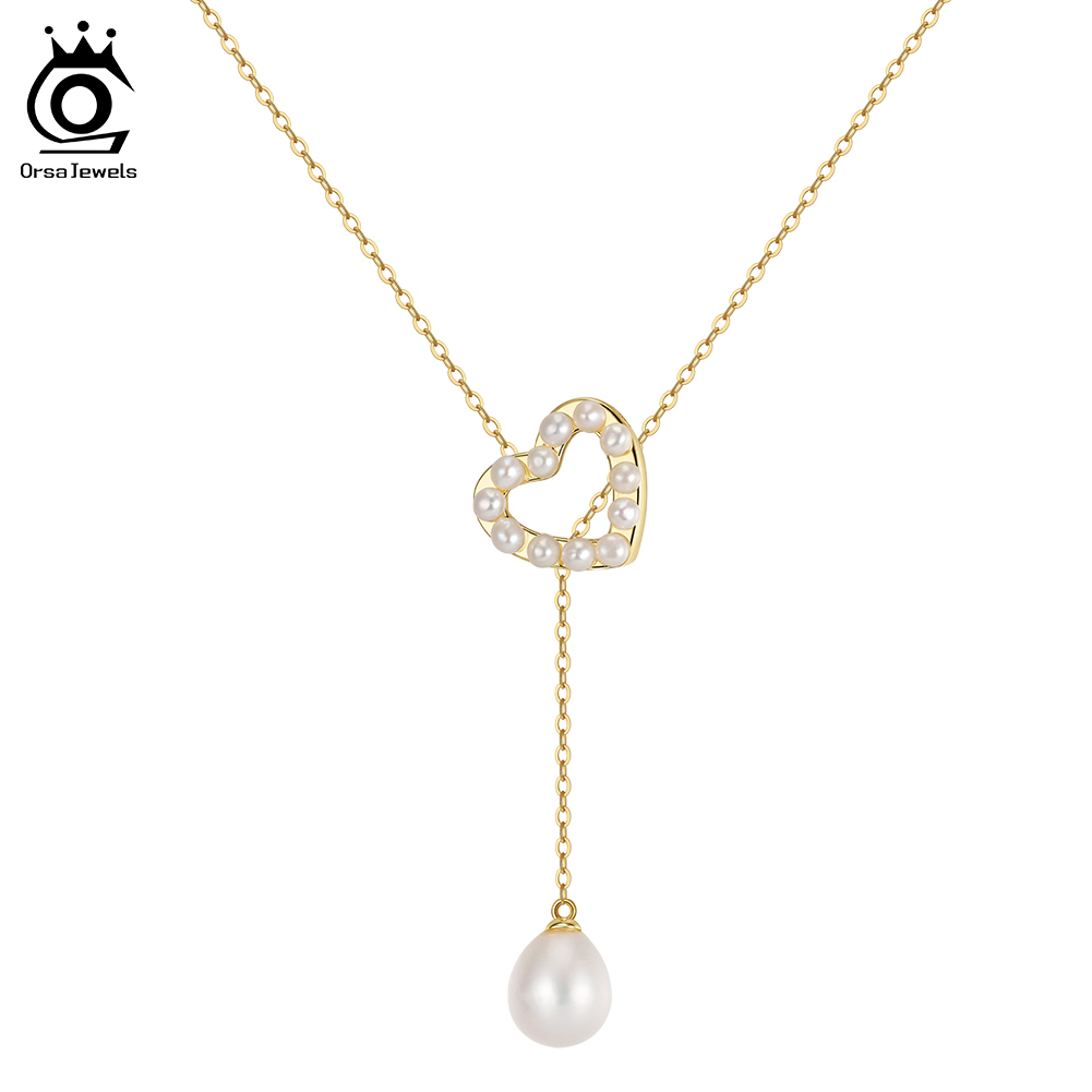 ORSA JEWELS S925 Love Heart Pe - Pearl Trim Chain reseña y precio