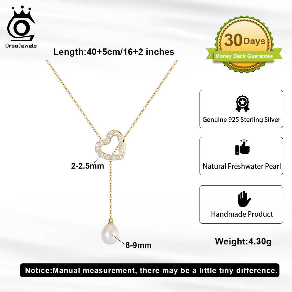 ORSA JEWELS S925 Love Heart Pe - Pearl Trim Chain reseña y precio