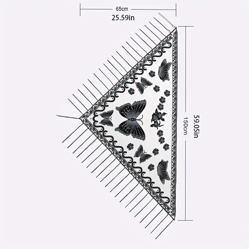 Fashion Triangle Scarf Butterf - Tassel Fringe Trim reseña y precio