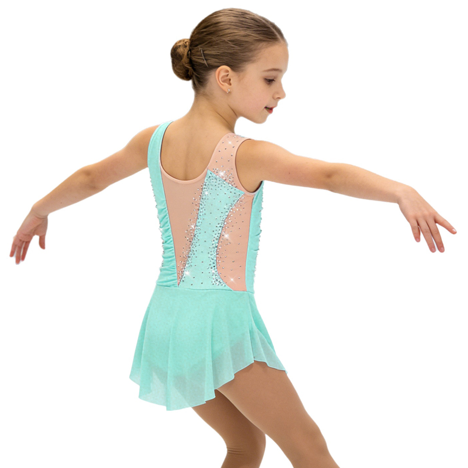 Kids Girls Figure Ice Skating  - Rhinestone Banding Trim reseña y precio