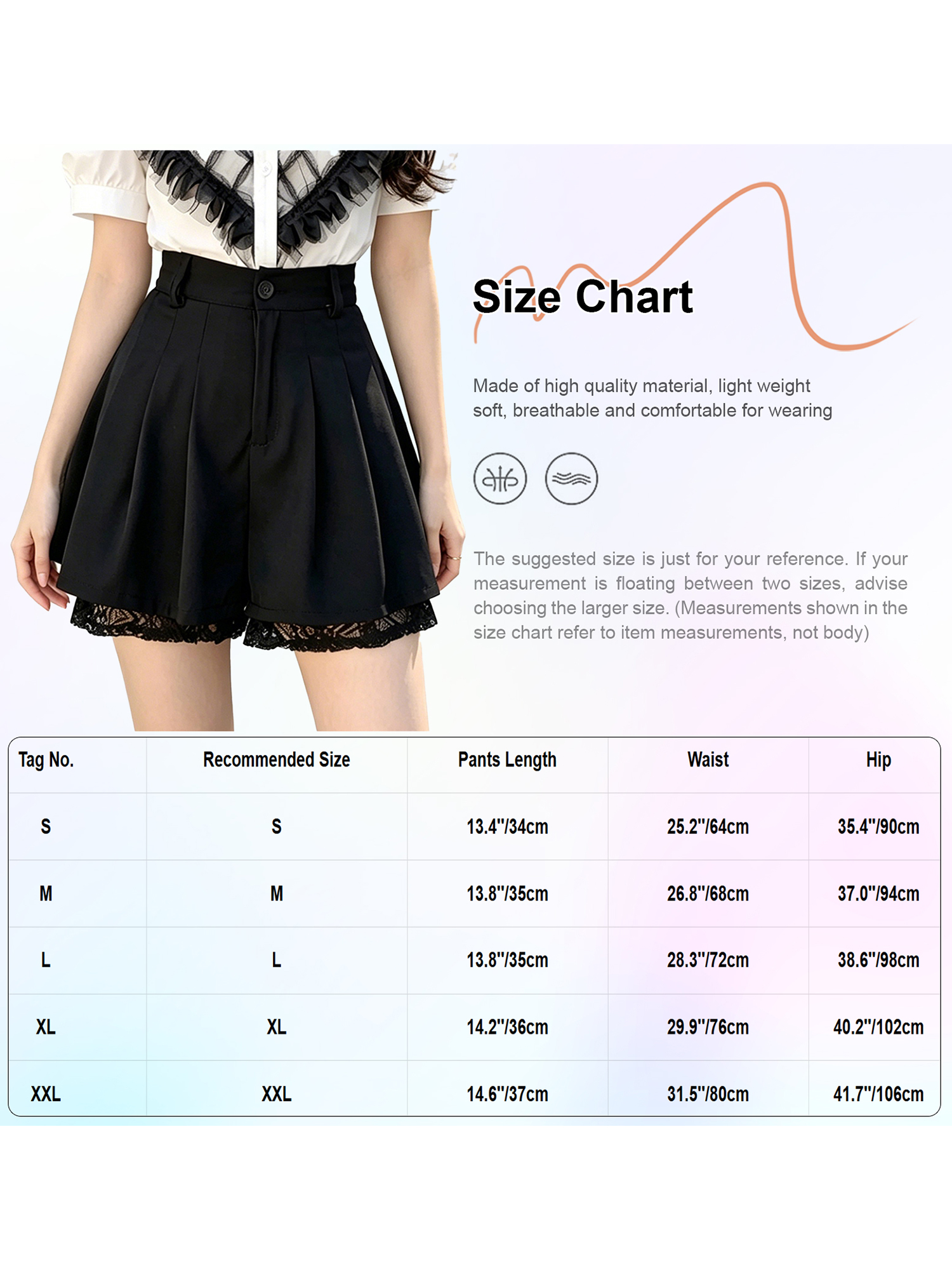 Women Casual High Waist Tailor - Elastic Lace Trim reseña y precio