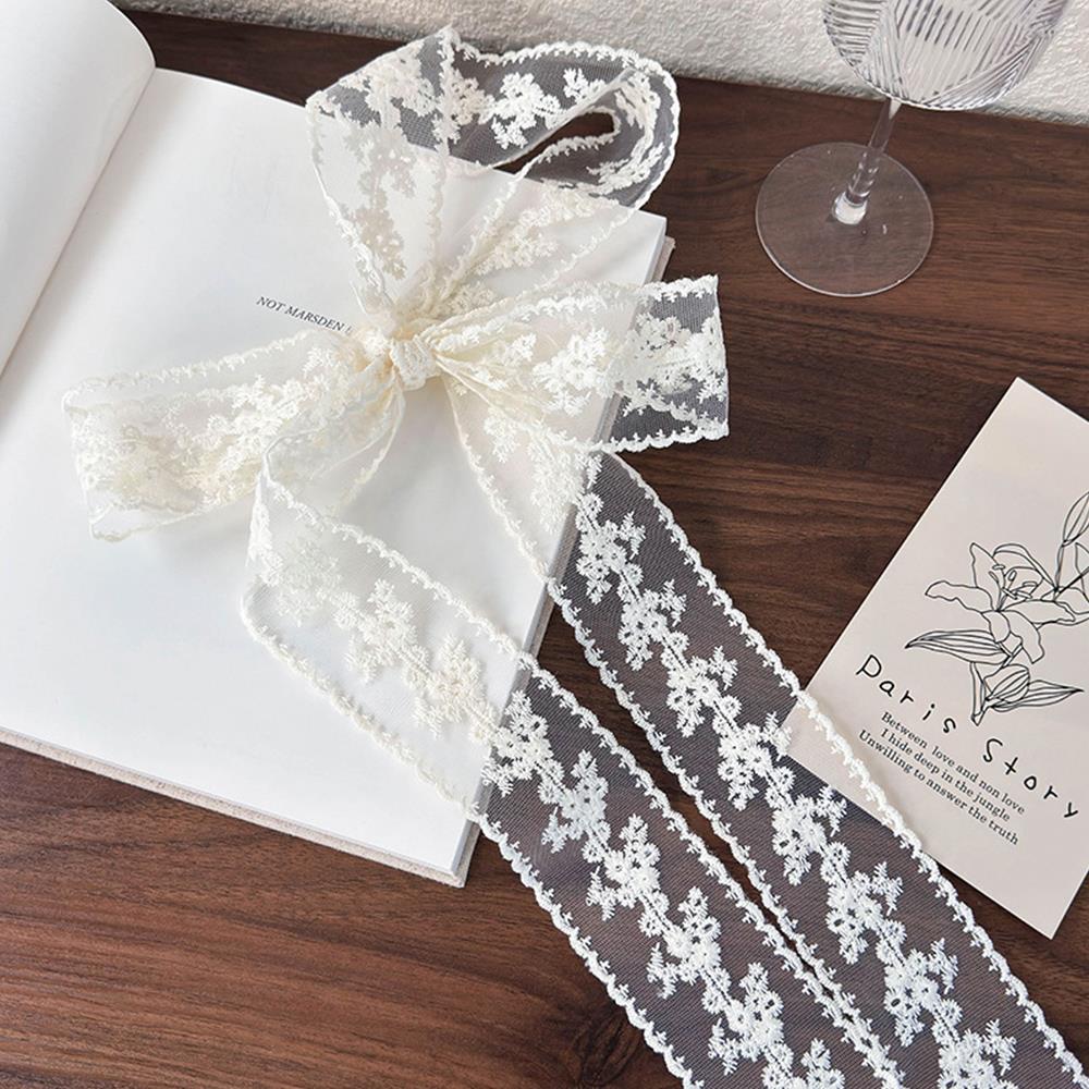 Elegant Lace Scarf Bow Necklac - Lace Ribbon Trim reseña y precio