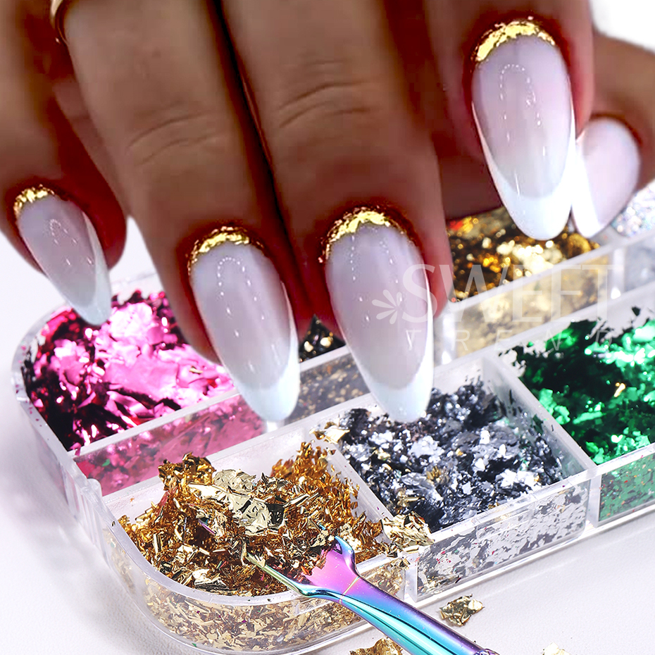 12 Grids Golden Foils Nails Gl - Glitter Vinyl Roll reseña y precio