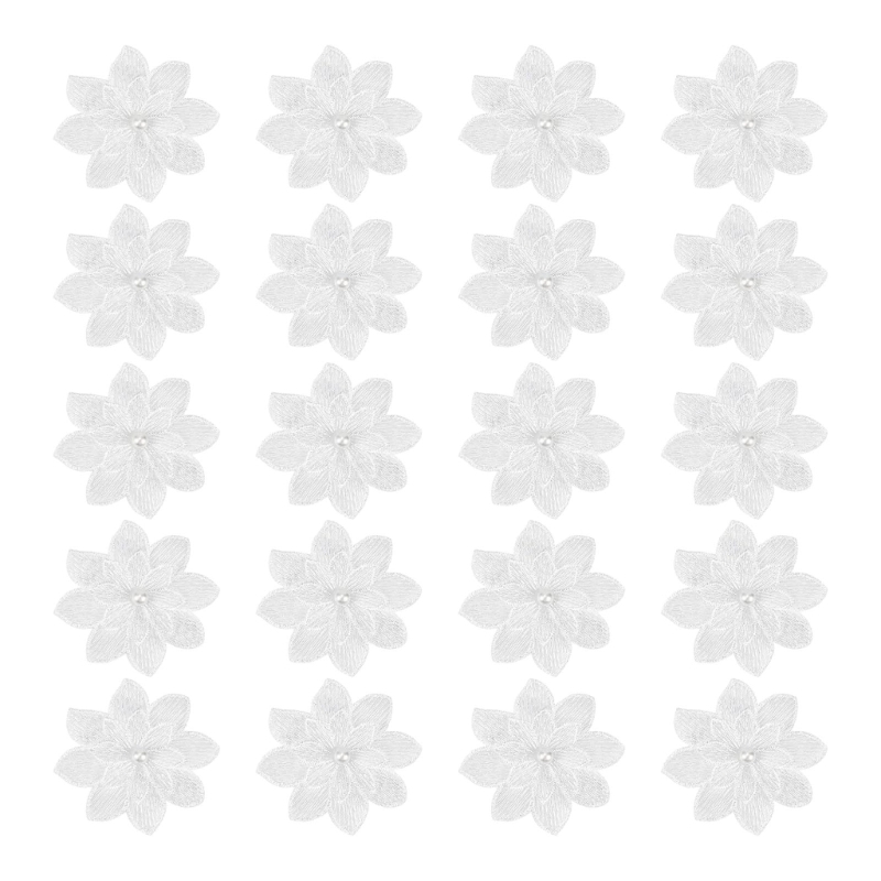 20Pack Decorative White Flower - Applique Patch Flower reseña y precio