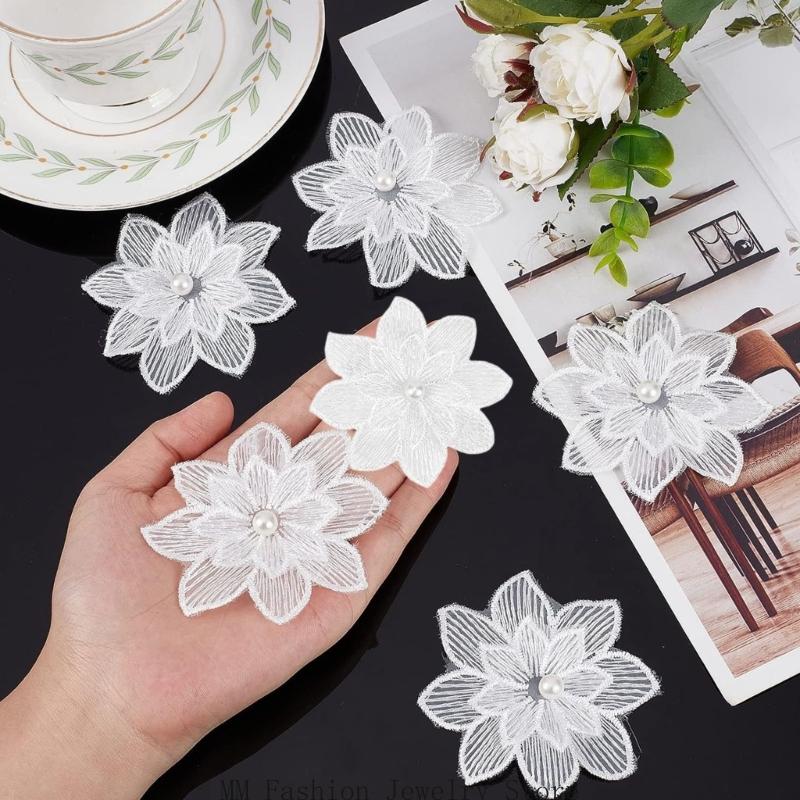 20Pack Decorative White Flower - Applique Patch Flower reseña y precio
