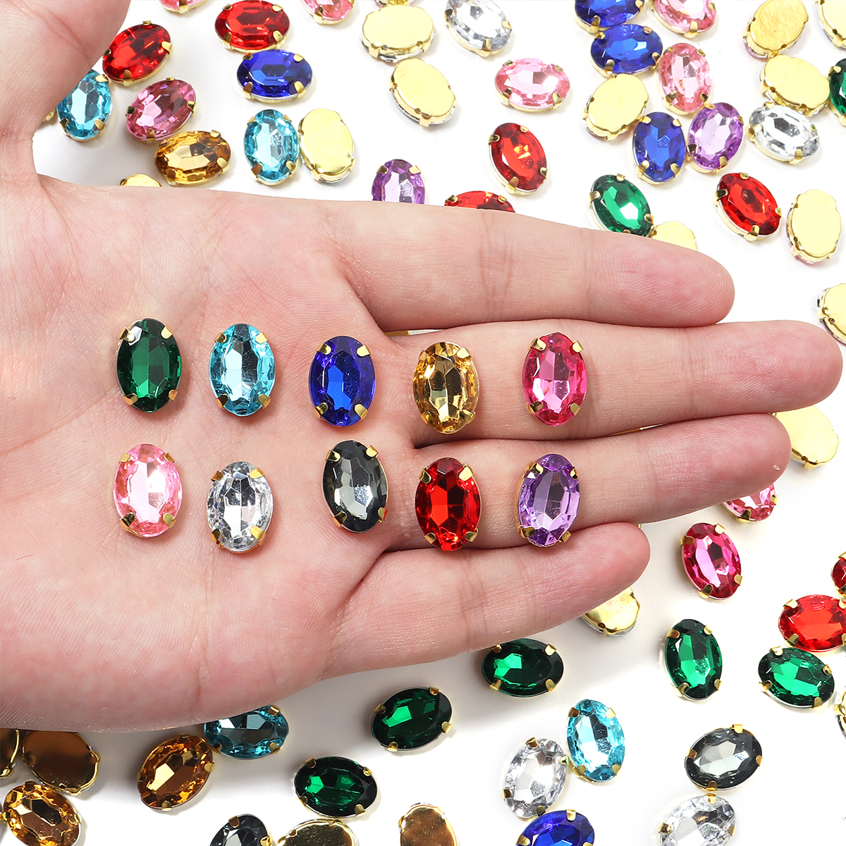 50pcs Gold Color Stainless Ste - Sew On Rhinestone reseña y precio