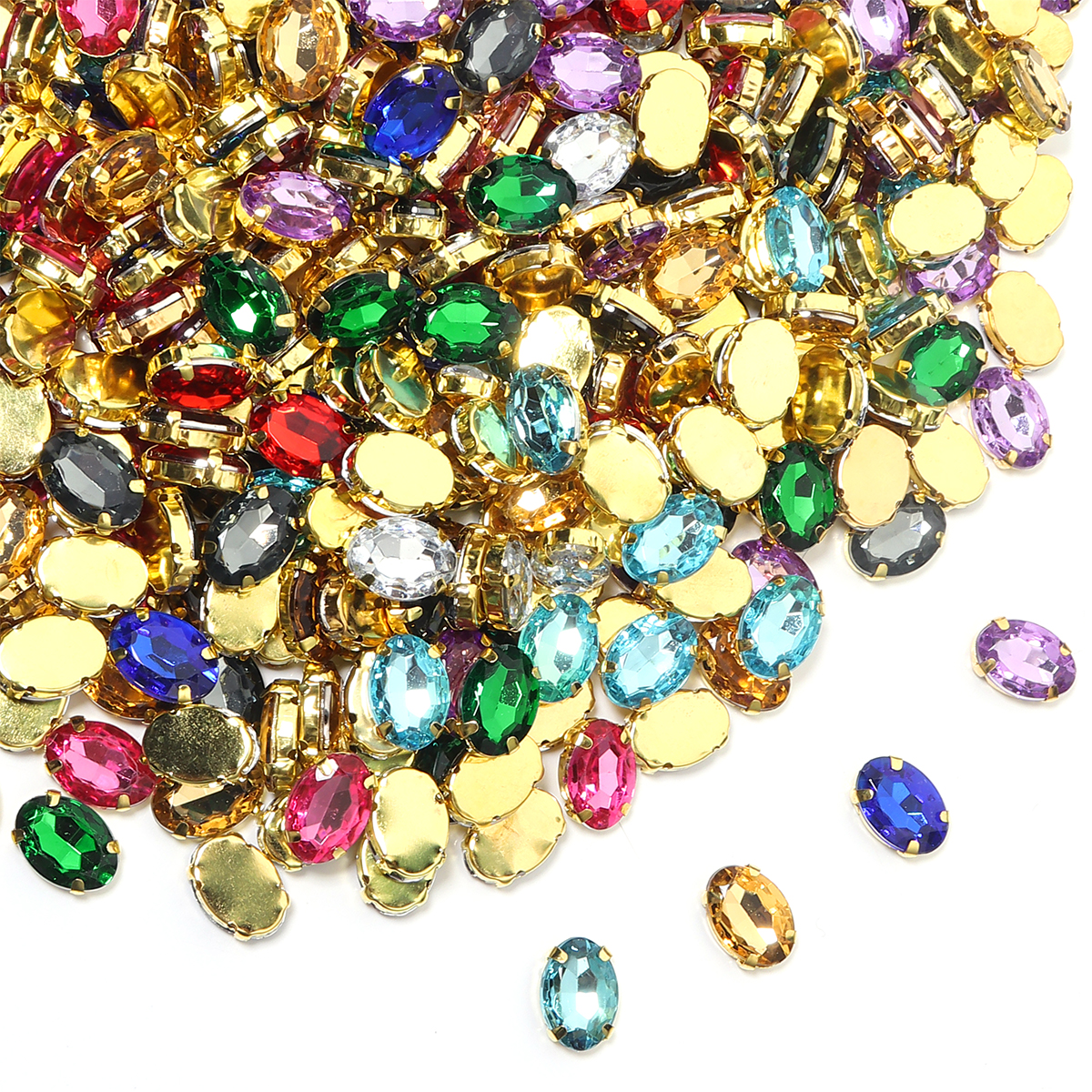 50pcs Gold Color Stainless Ste - Sew On Rhinestone reseña y precio