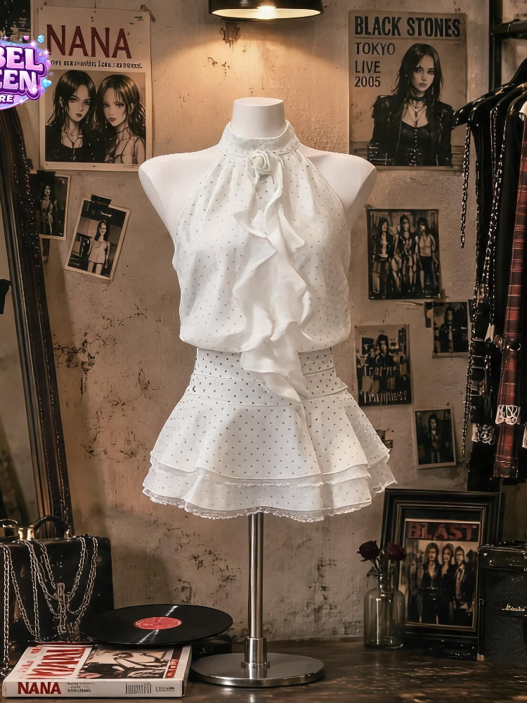 French Sweet Polka Dot 2 Piece - Elastic Lace Trim reseña y precio