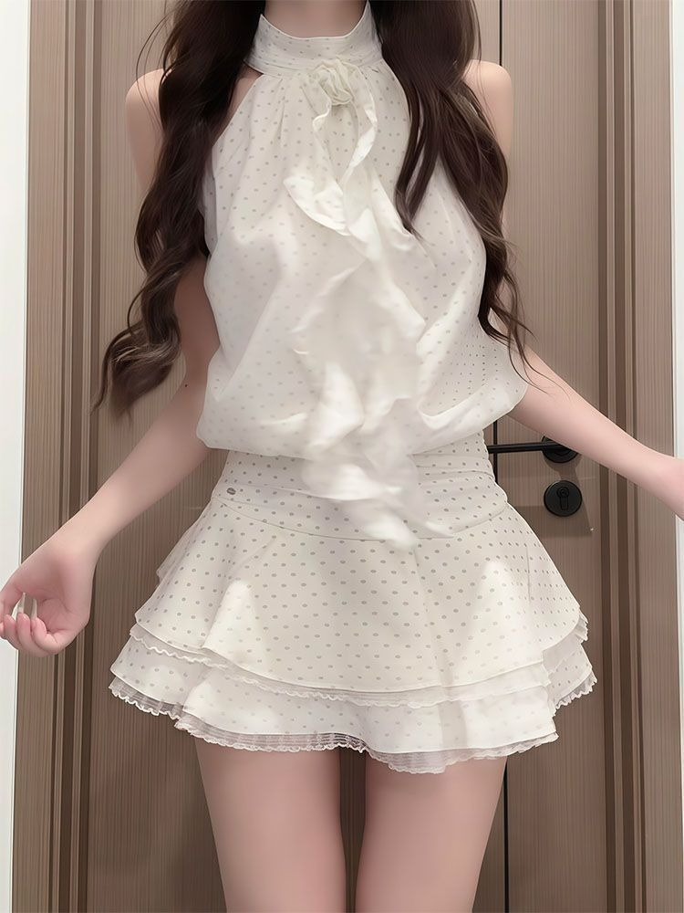French Sweet Polka Dot 2 Piece - Elastic Lace Trim reseña y precio