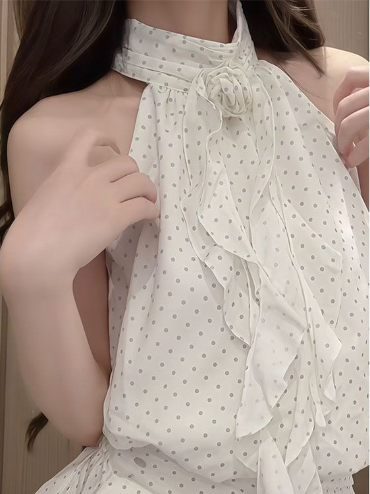 French Sweet Polka Dot 2 Piece - Elastic Lace Trim reseña y precio