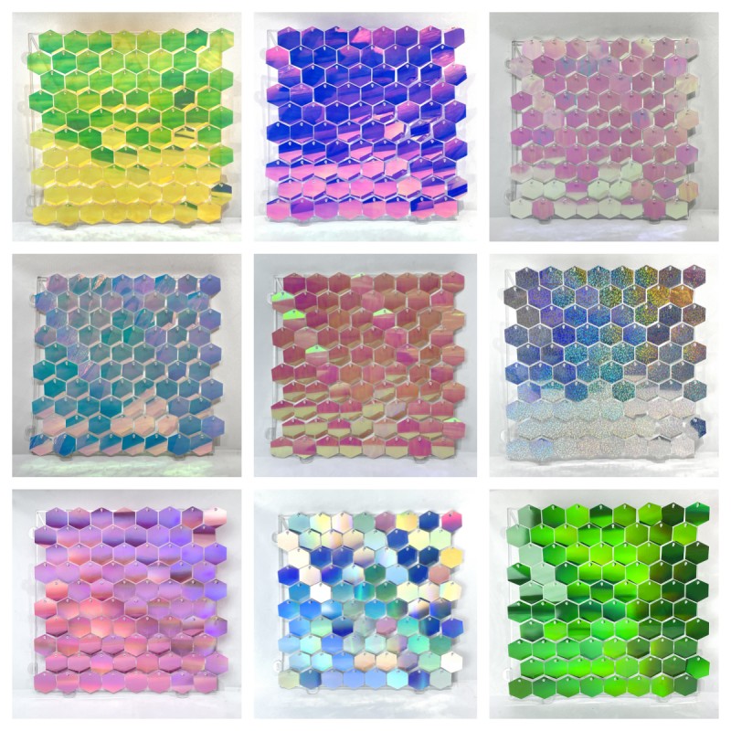 1pc Hexagon Sequin Backdrop Pa - Sequin Fabric Panel reseña y precio