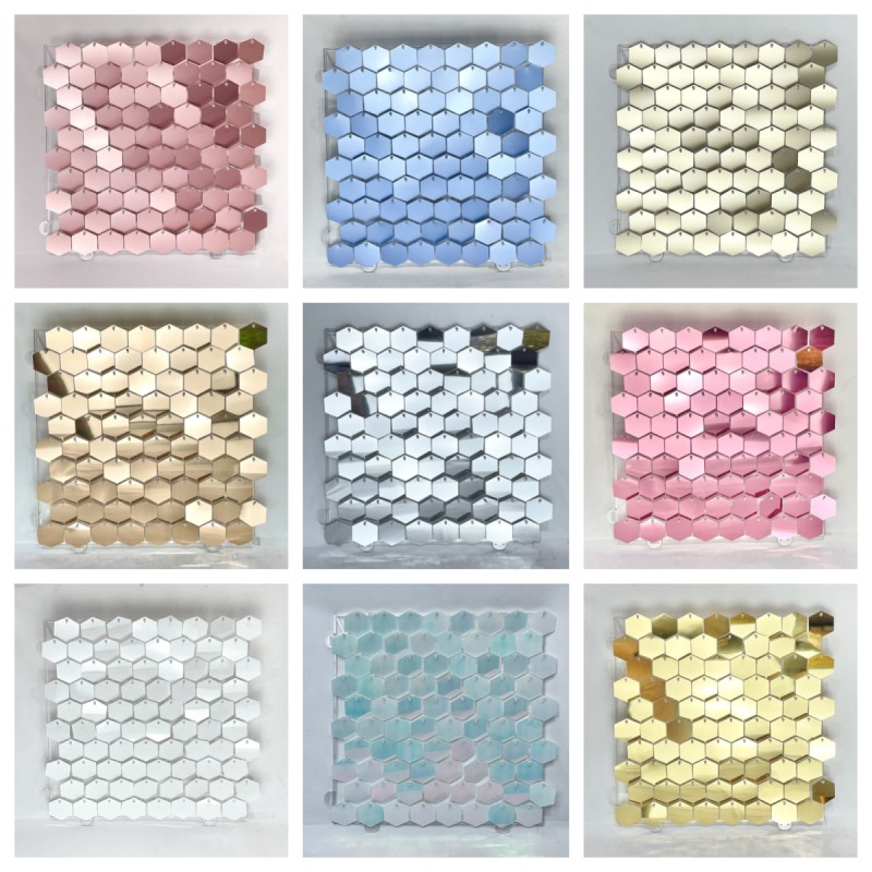 1pc Hexagon Sequin Backdrop Pa - Sequin Fabric Panel reseña y precio