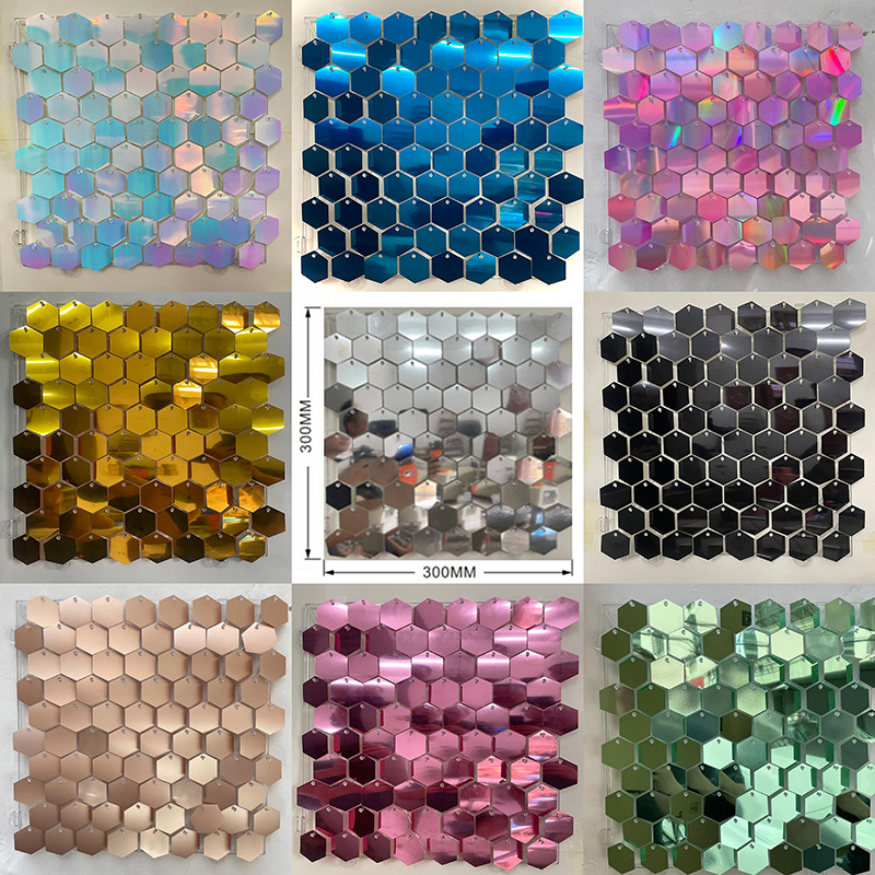 1pc Hexagon Sequin Backdrop Pa - Sequin Fabric Panel reseña y precio