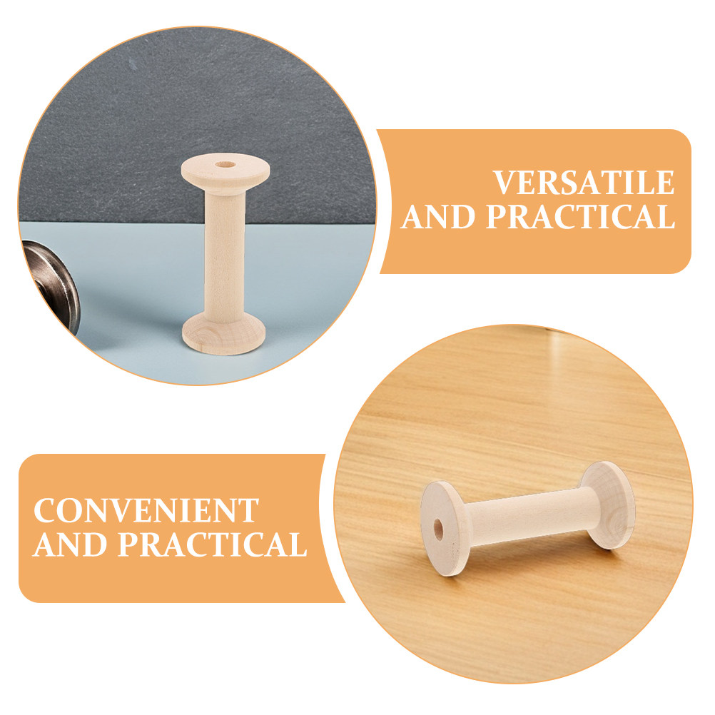 4Pcs Wooden Spool Set Large Ca - Embroidery Craft reseña y precio