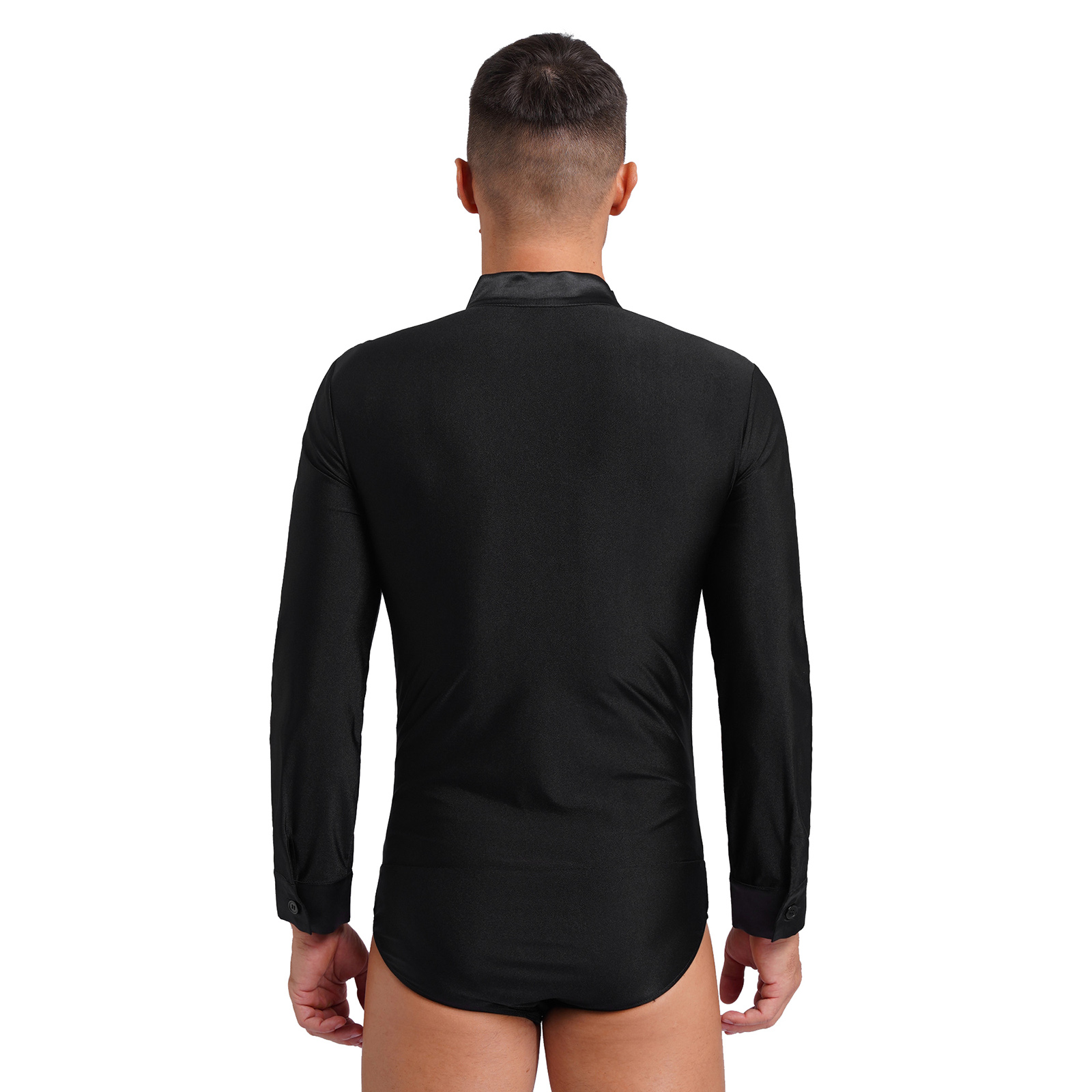 Mens Latin Jazz Dance Leotard  - Rhinestone Banding Trim reseña y precio
