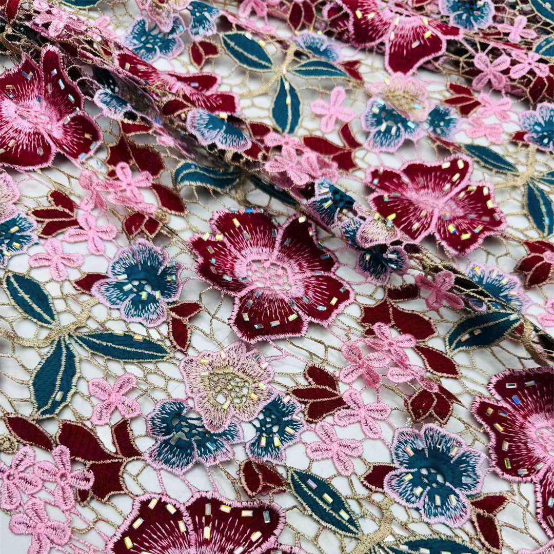 Elegant Guipure Cord Lace Fabr - Sew On Rhinestone reseña y precio
