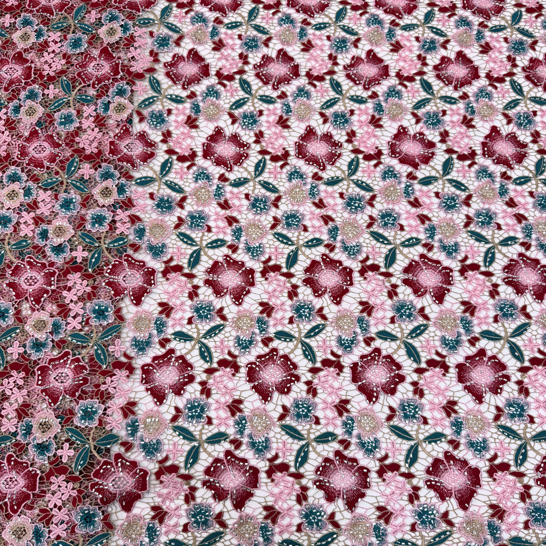 Elegant Guipure Cord Lace Fabr - Sew On Rhinestone reseña y precio