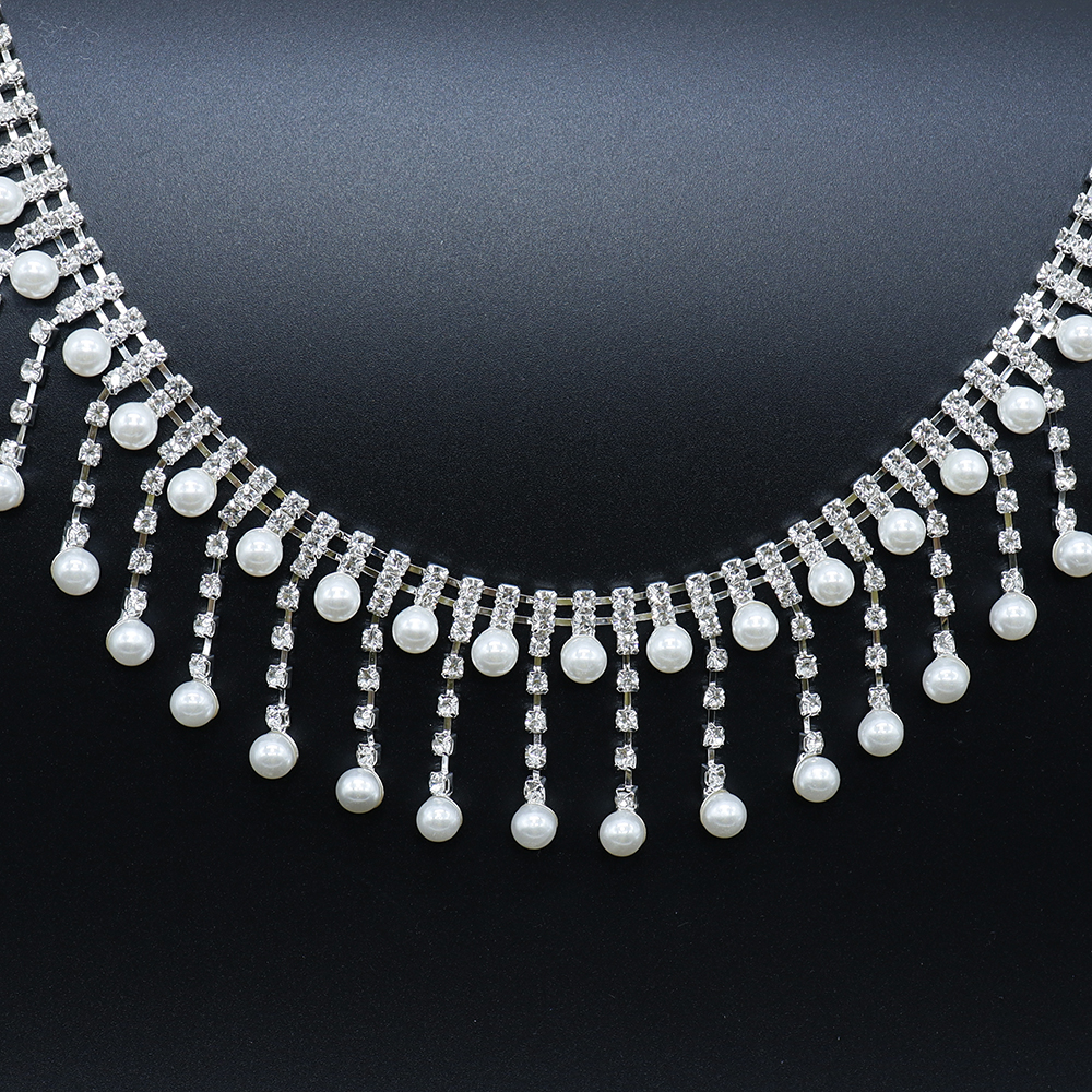 Crystal Rhinestone Pearl Trim  - Pearl Trim Chain reseña y precio
