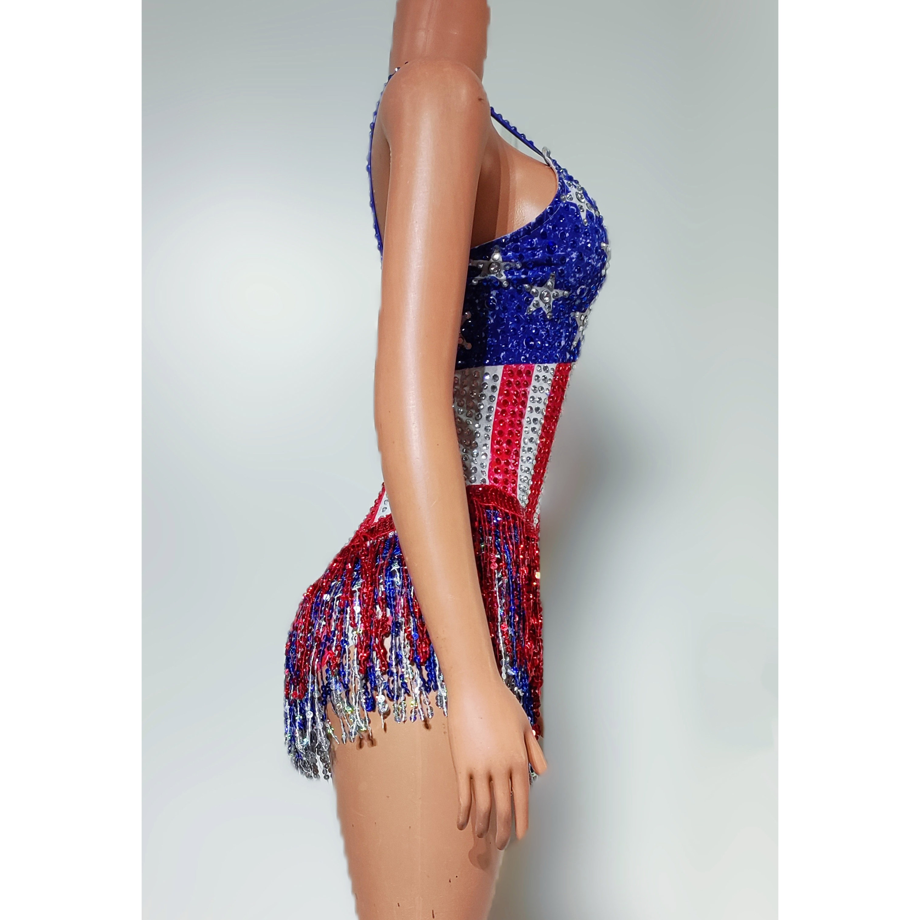 Dance Singer Costume Bar Night - Rhinestone Banding Trim reseña y precio
