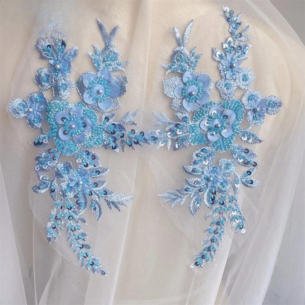 2PCS/1Pair New 12 Colors Sequi - Applique Patch Flower reseña y precio