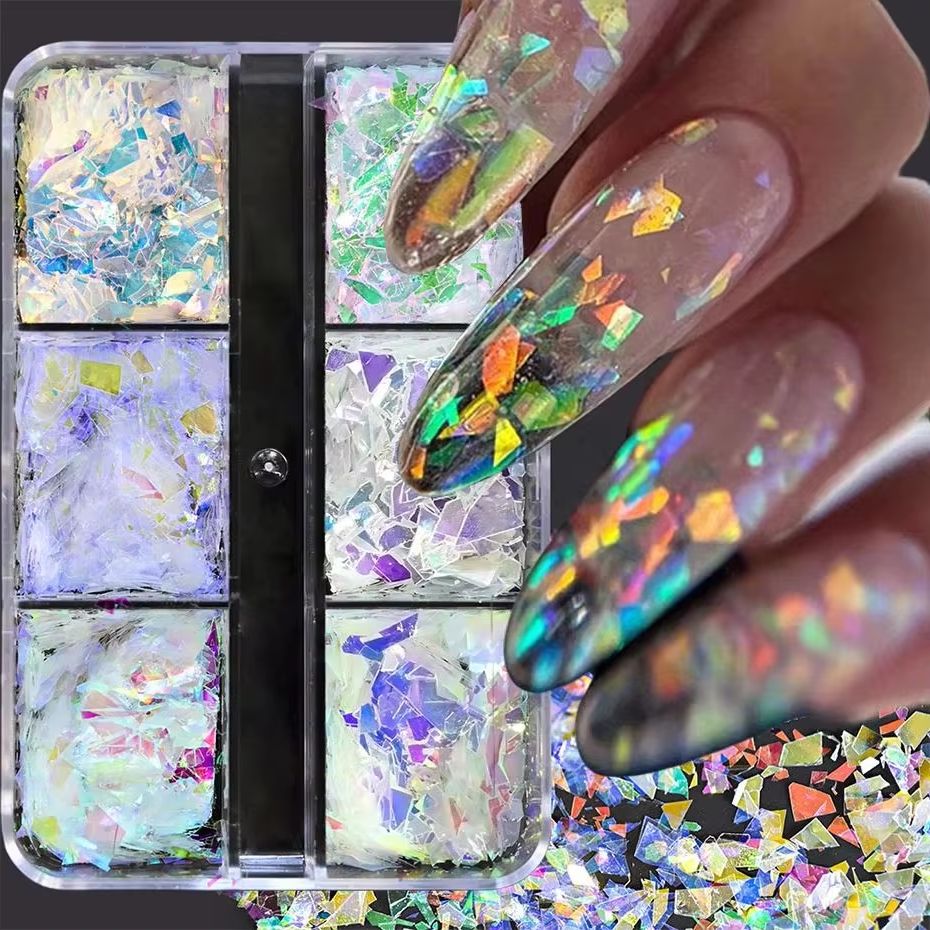 6Grids Shiny Iridescent Mermai - Glitter Vinyl Roll reseña y precio