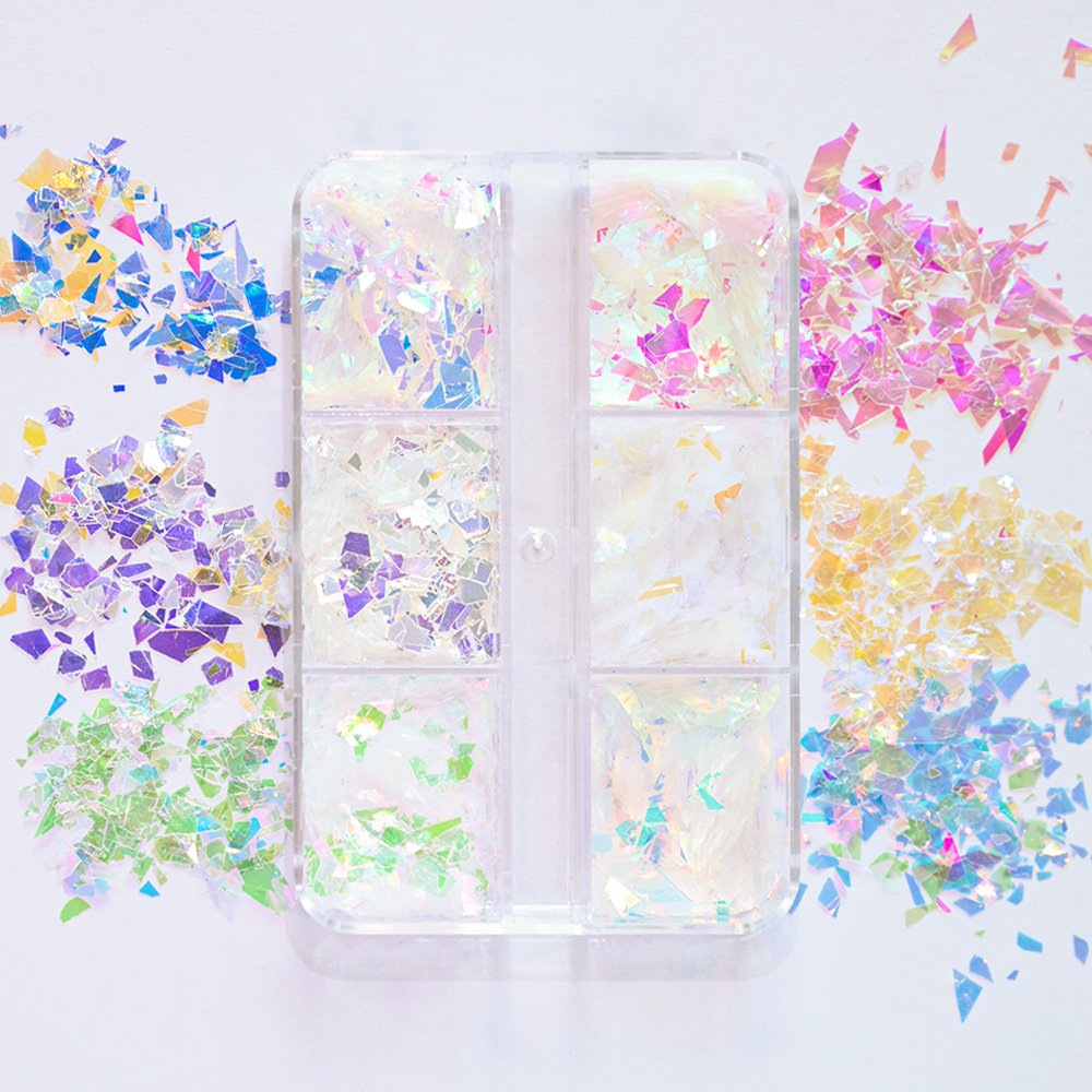6Grids Shiny Iridescent Mermai - Glitter Vinyl Roll reseña y precio