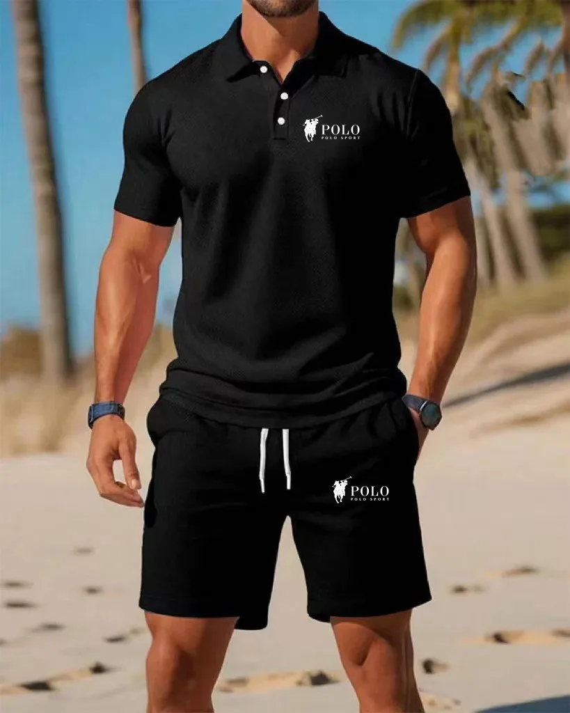 Men's Polo Shirt Set Summer Qu - Embellish Knit reseña y precio