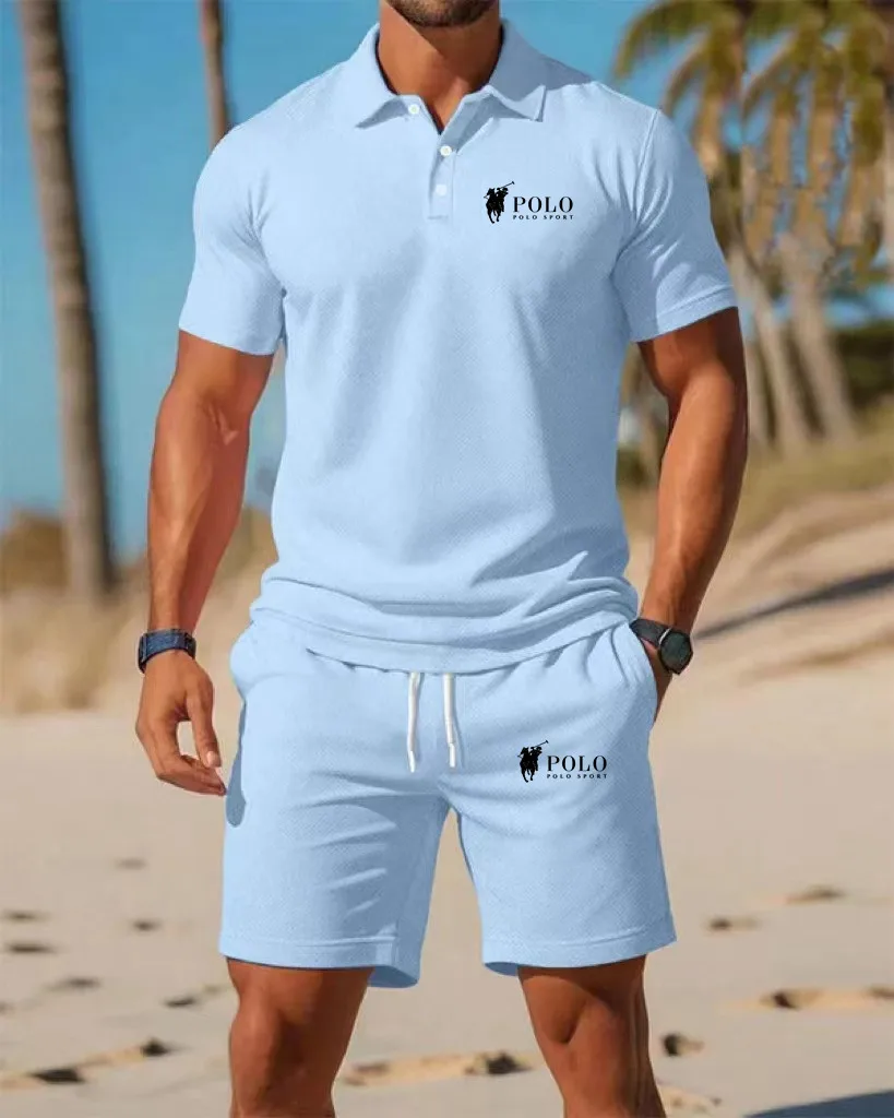 Men's Polo Shirt Set Summer Qu - Embellish Knit reseña y precio