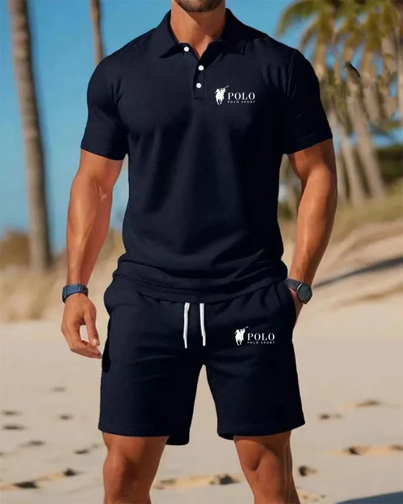 Men's Polo Shirt Set Summer Qu - Embellish Knit reseña y precio
