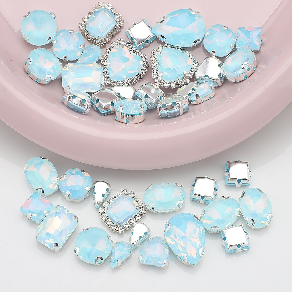 40pcs/bag Mix Shape Opal Glass - Sew On Rhinestone reseña y precio