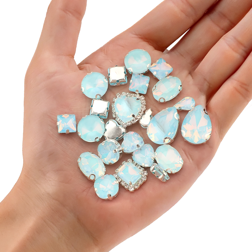 40pcs/bag Mix Shape Opal Glass - Sew On Rhinestone reseña y precio