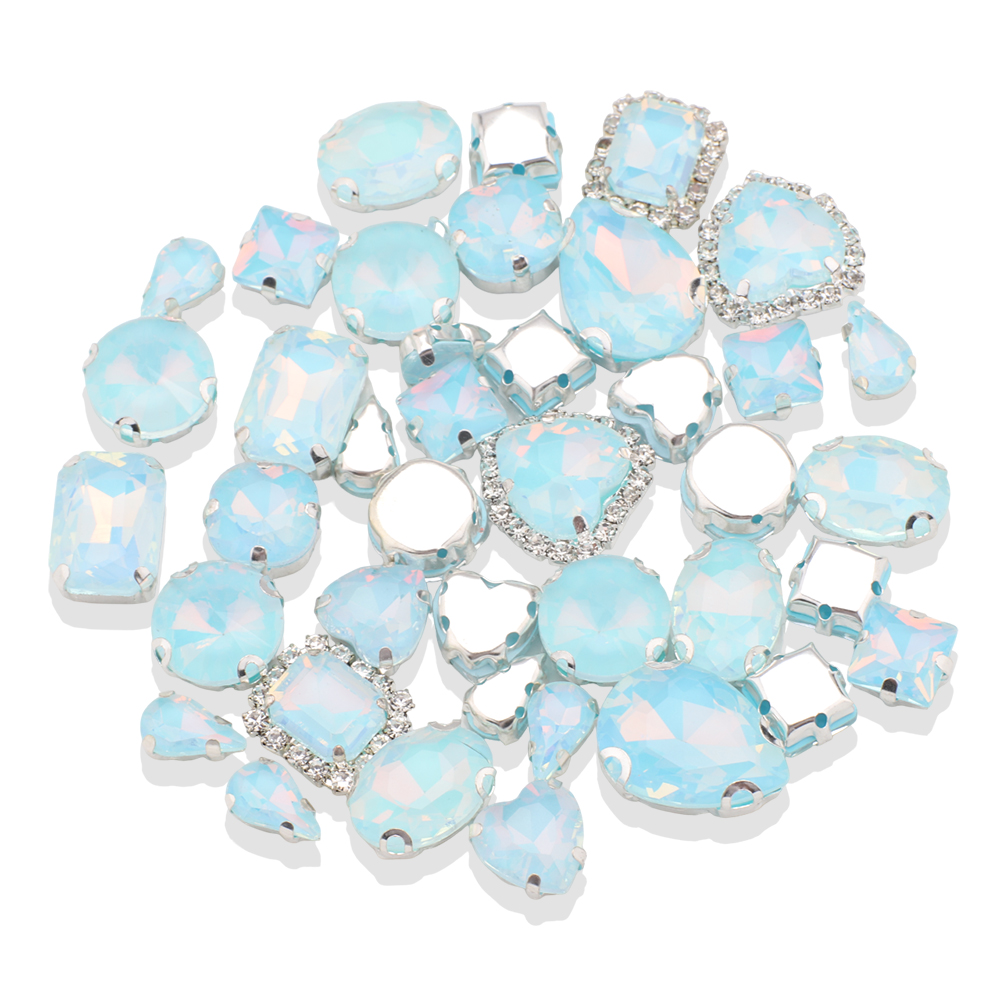 40pcs/bag Mix Shape Opal Glass - Sew On Rhinestone reseña y precio
