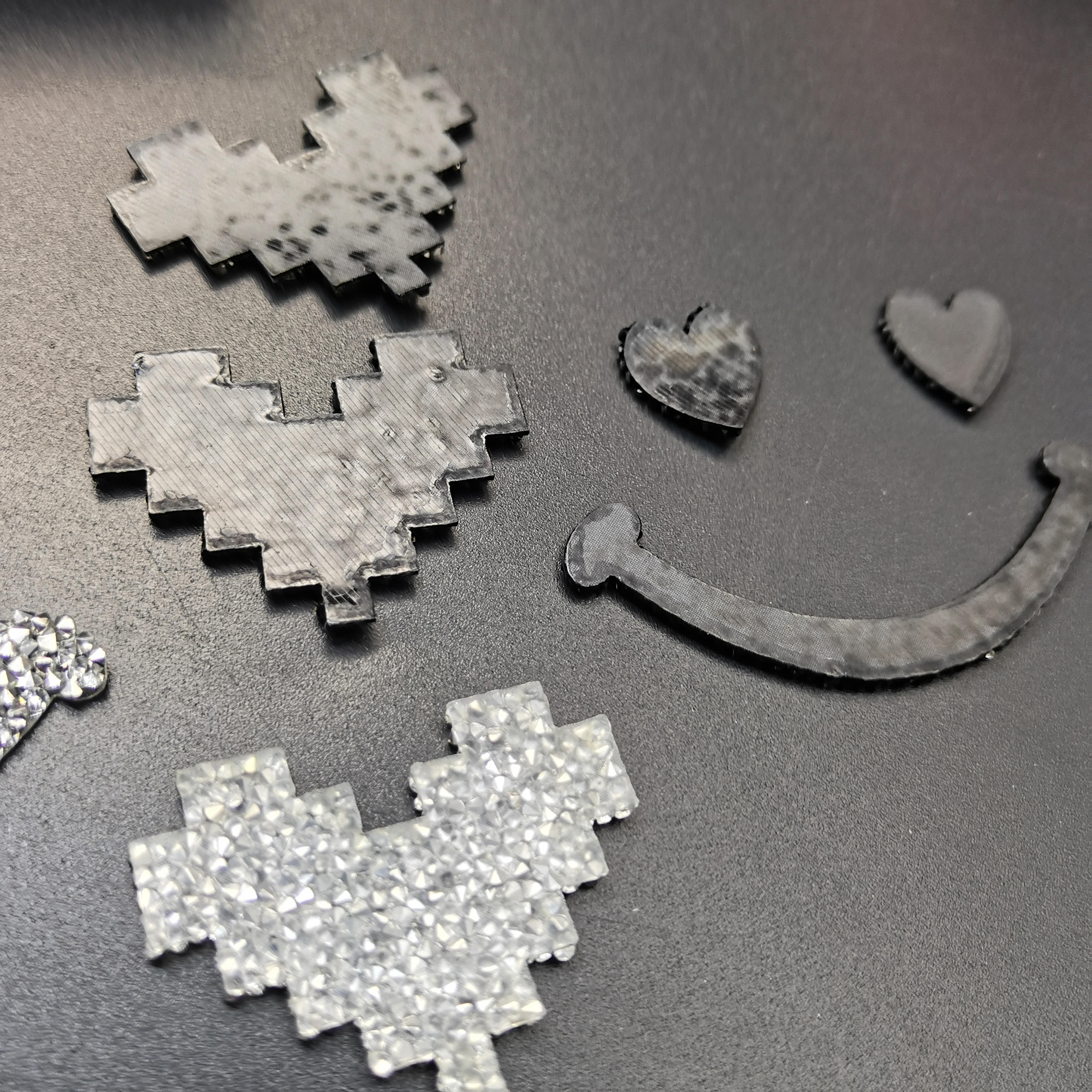 New 3colors Glitter Heart Smil - Hotfix Rhinestone Sheet reseña y precio