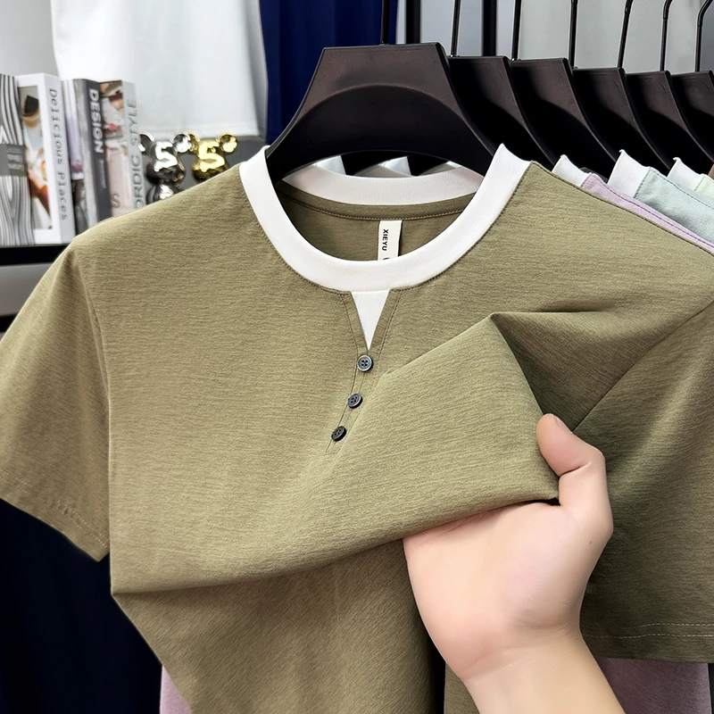 Mens Short Sleeve Henley Neck  - Embellish Knit reseña y precio