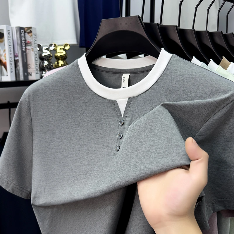 Mens Short Sleeve Henley Neck  - Embellish Knit reseña y precio